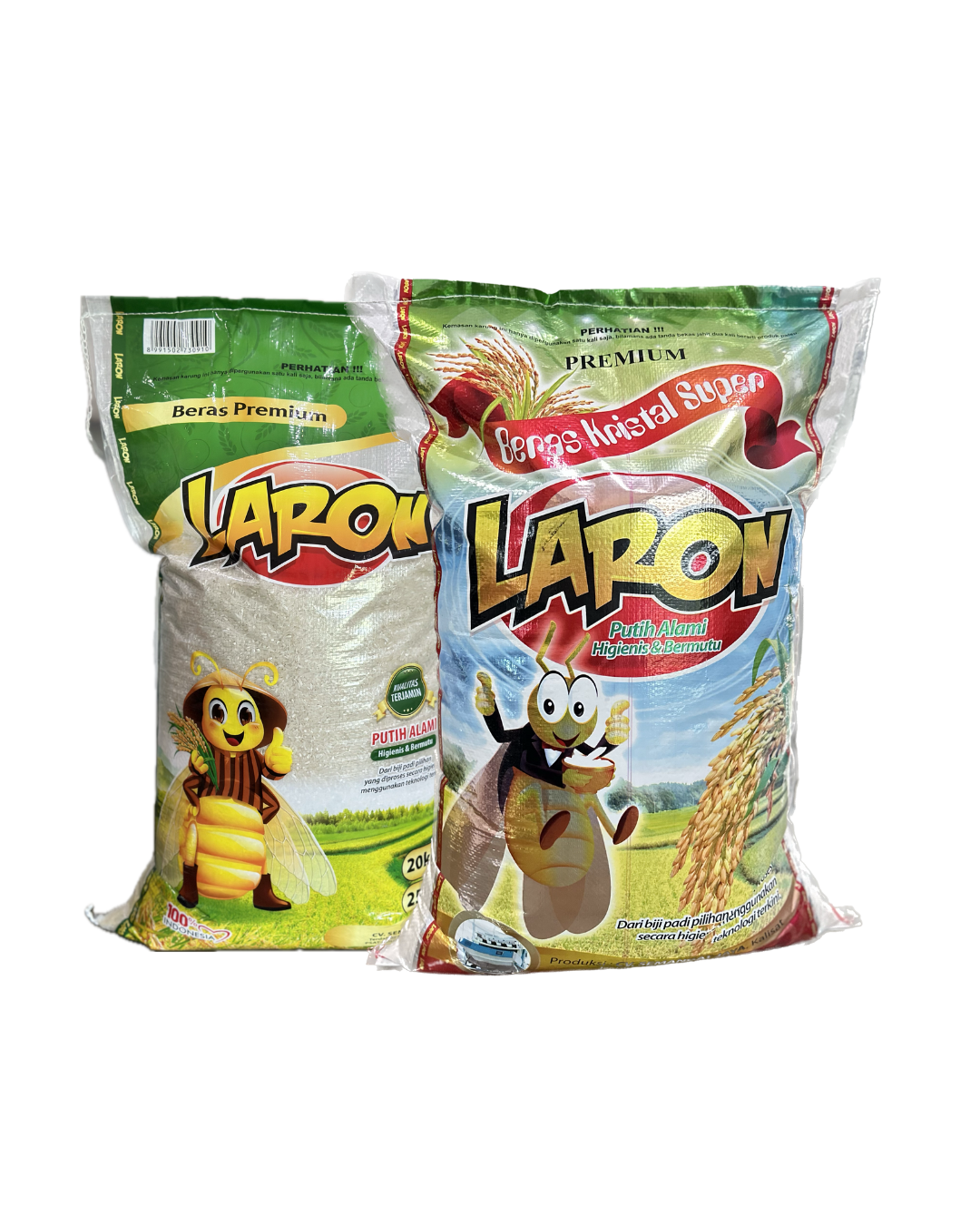 Beras Laron Merah dan Beras Laron Hijau